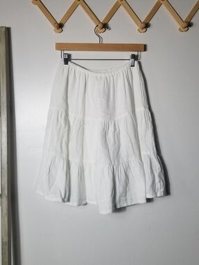 NWT OLD NAVY GIRL'S WHITE TIERED SKIRT SIZE LARGE 10/12
